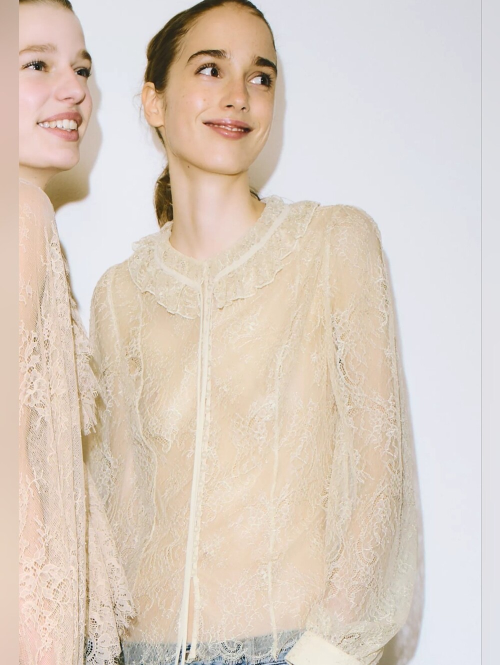 ZARA LACE BUTTON SHIRT ZW COLLECTION LIMITED EDITION